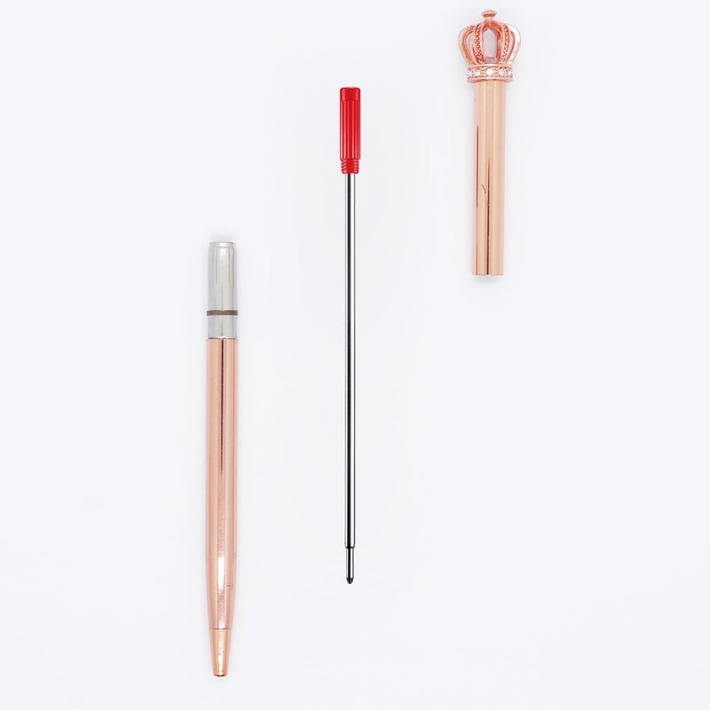 DunBong Red Ink Refill Pack of 5, Replaceable Ballpoint Pen Refills, Medium Point Metal Refill (Red) - Image 5